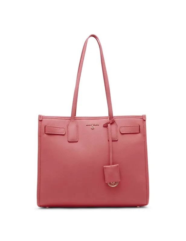 Large Structured Tote With Luggage Tag sold by Anne Klein