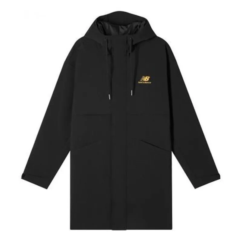 New Balance Casual Lifestyle Long Jacket 'Black Yellow' AMJ11337-BK sold by KicksCrew