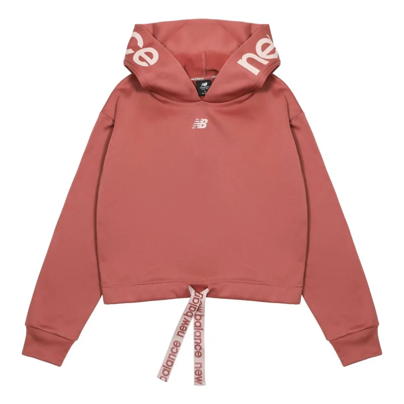 (WMNS) New Balance Logo Fleece Hoodie 'Rose Red' AWT13175-MIN sold by KicksCrew