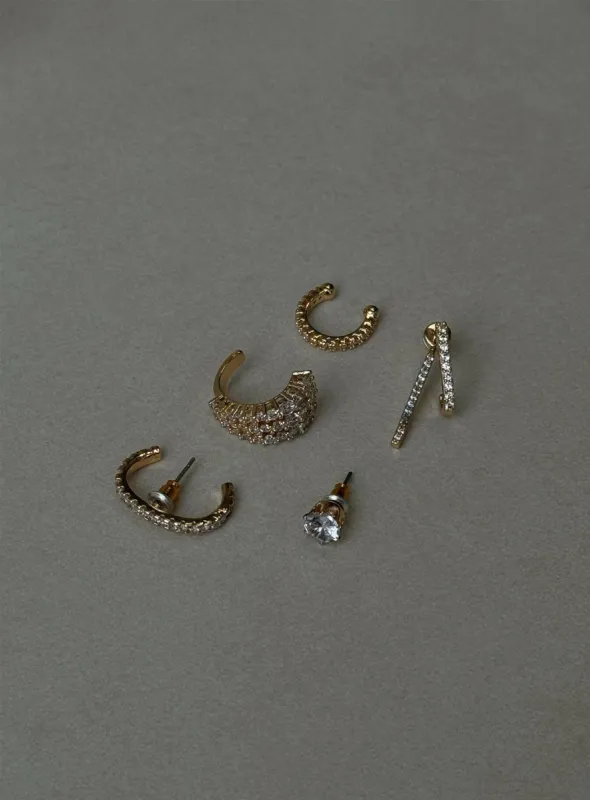 Cuffing Season Earring Pack Gold sold by Princess Polly