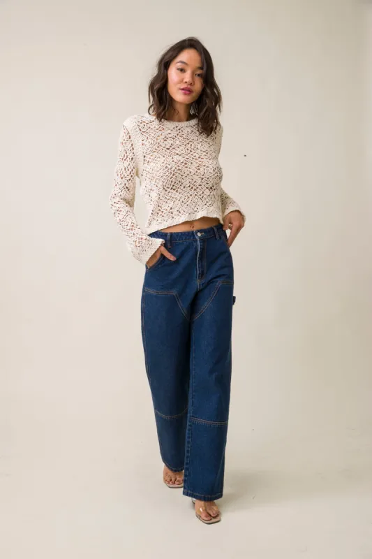 KLARA NET SWEATER sold by Line & Dot