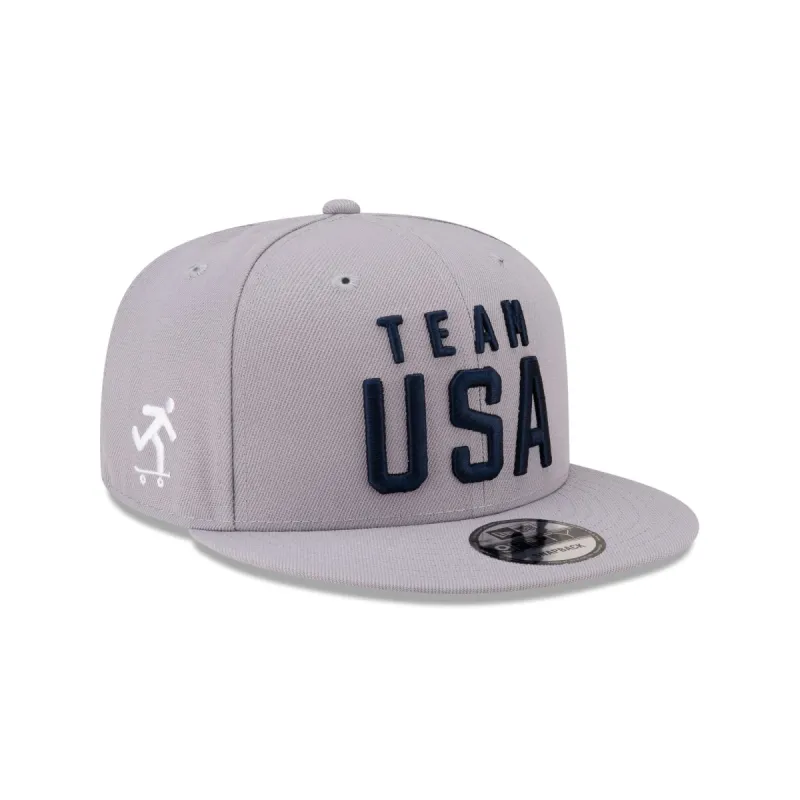 Team USA Skateboarding Gray 9FIFTY Snapback Hat sold by New Era