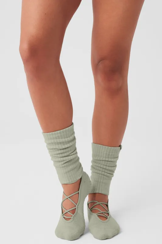 Women's Strappy Siren Grip Sock - Limestone sold by Alo Yoga