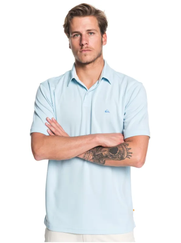 Waterman Water Short Sleeve Polo Shirt - Dusty Blue sold by Quiksilver