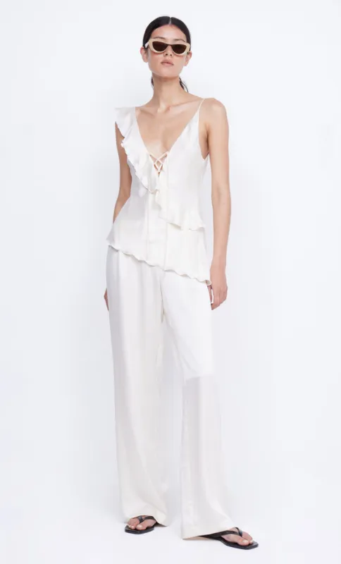 CHANTILLY SILK FRILL CAMI - IVORY sold by bec + bridge