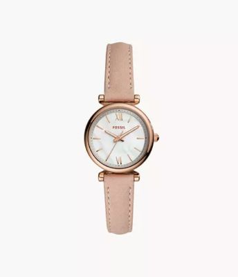 Damenuhr Carlie Mini Leder Rosé sold by Fossil
