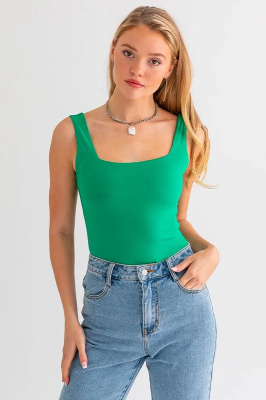 Square Neck Tank Bodysuit sold by The Dogwood Boutique