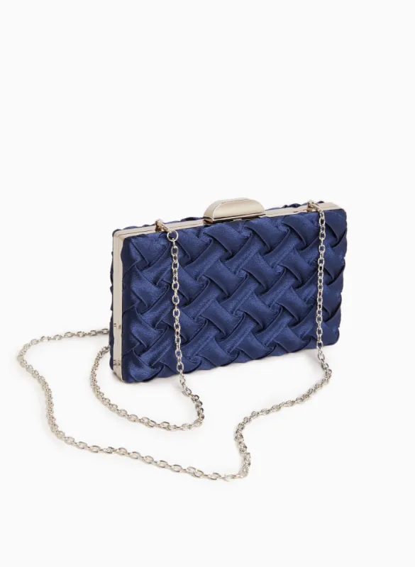 Interwoven Satin Clutch sold by Laura