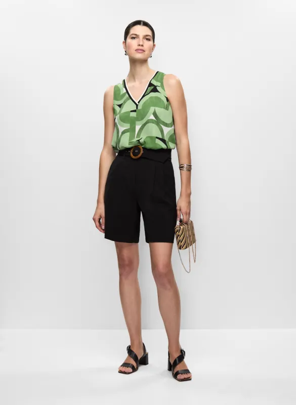 Geometric Pattern Blouse & Pleated Belted Shorts sold by Melanie Lyne