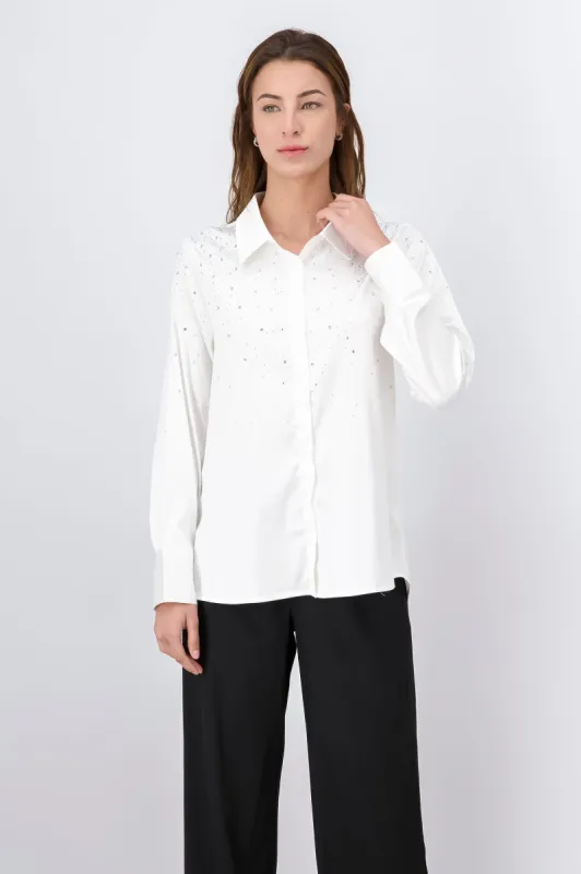 Camisa satín brillos sold by Shasa