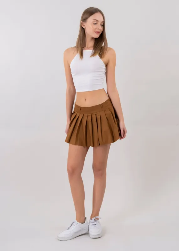 Falda mini tableada lisa sold by Shasa