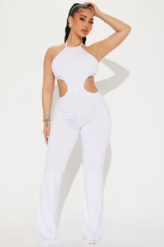 Los Cabos Crochet Jumpsuit - White sold by Fashion Nova