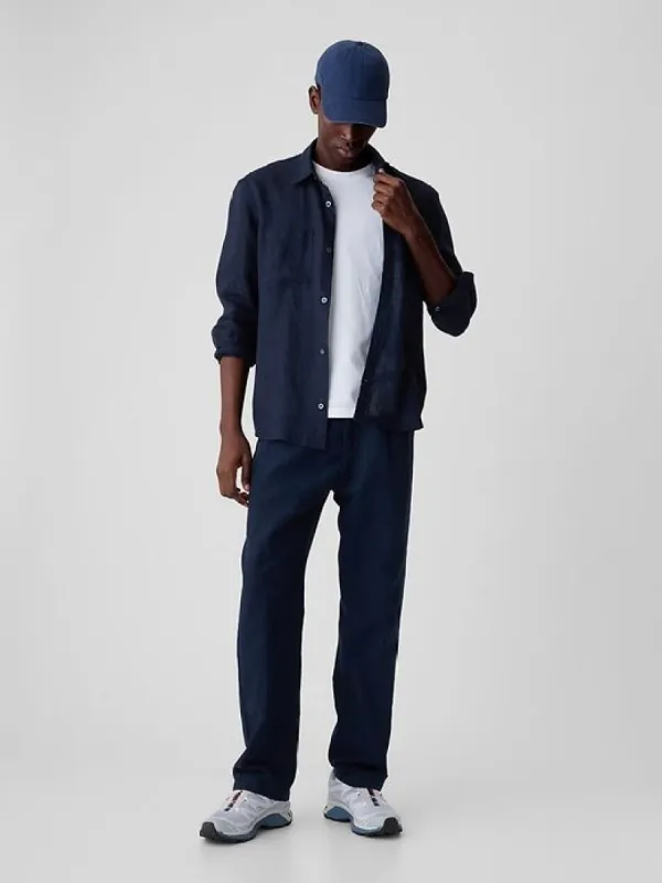 Linen-Cotton Pleated Trousers sold by GAP