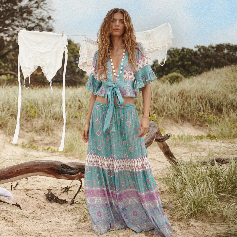 Lovers Beach Maxi Skirt sold by Spell