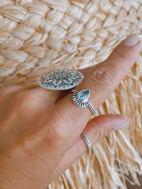 Tainted Love Blue Topez Ring sold by Mahiya