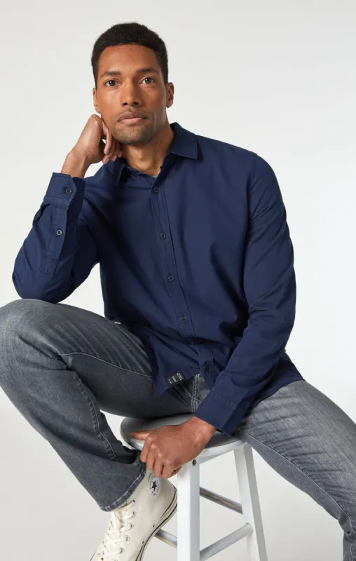 STRIPED BUTTON-UP SHIRT IN INDIGO sold by Mavi