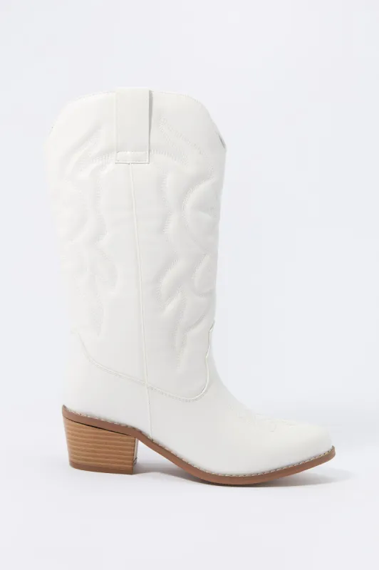 Faux Leather Tall Western Boot sold by Urban Planet
