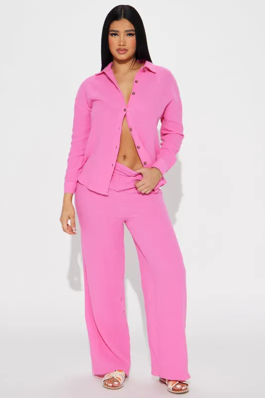 Gigi Gauze Pant Set - Pink sold by Fashion Nova