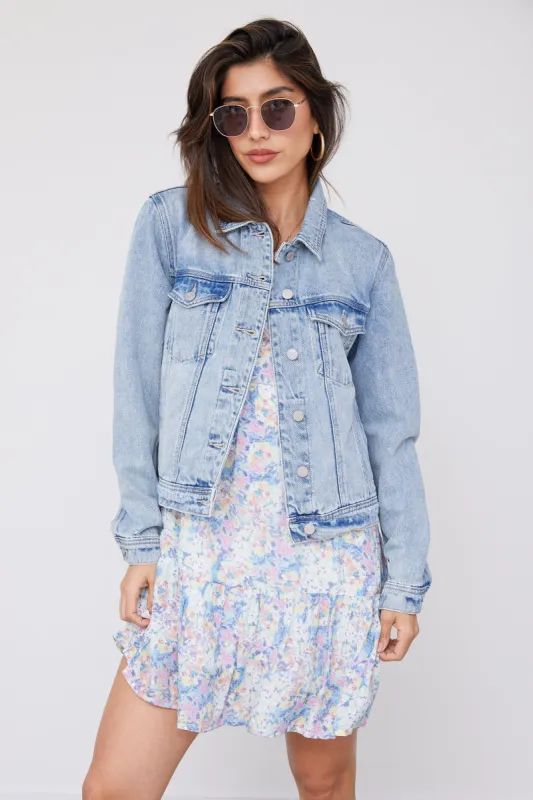 SALE - Gwen Mid Length Classic Denim Jacket sold by fab'rik