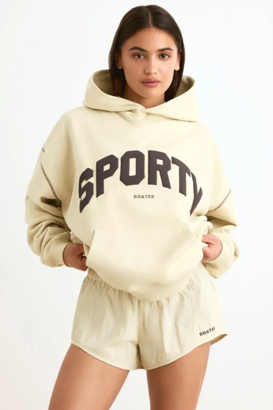 Oversized Hoodie in Bone sold by Oh Polly