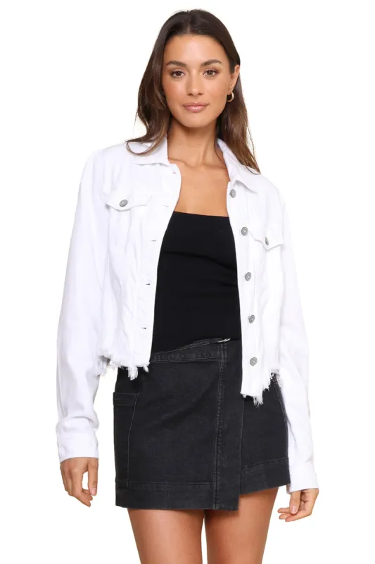 Cropped Fitted Jacket with Fray sold by Mixology