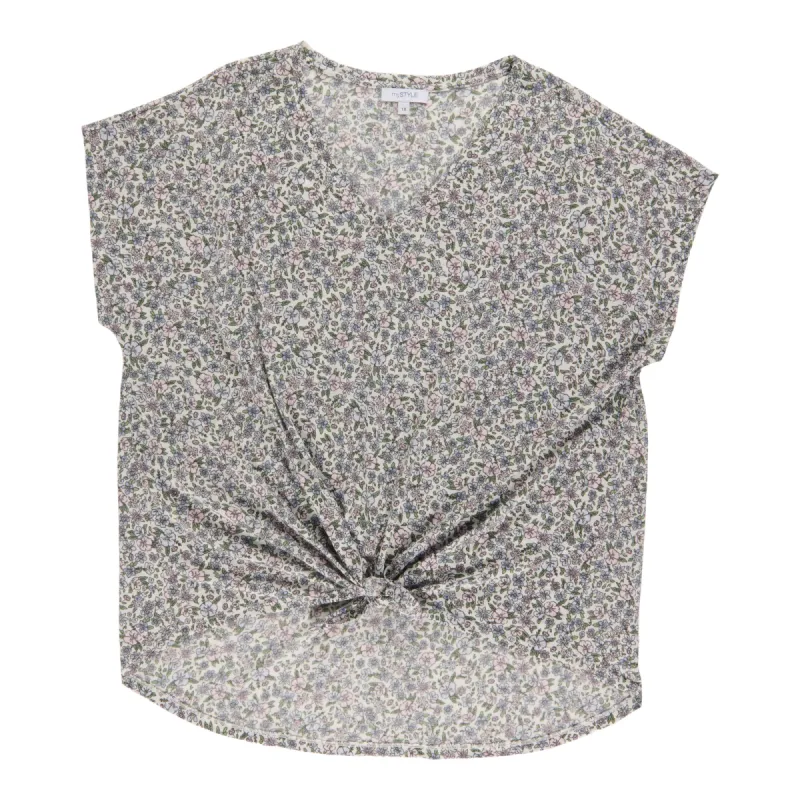 mySTYLE Women's Plus Seaside Linen V-Neck T-Shirt sold by Giant Tiger