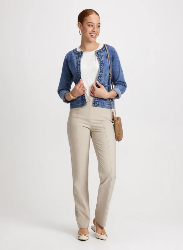 Braid Trim Denim Jacket & Signature Fit Pants sold by Laura