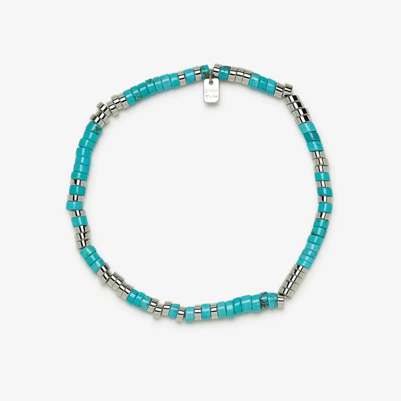 Turquoise Bead Stretch Anklet sold by Pura Vida