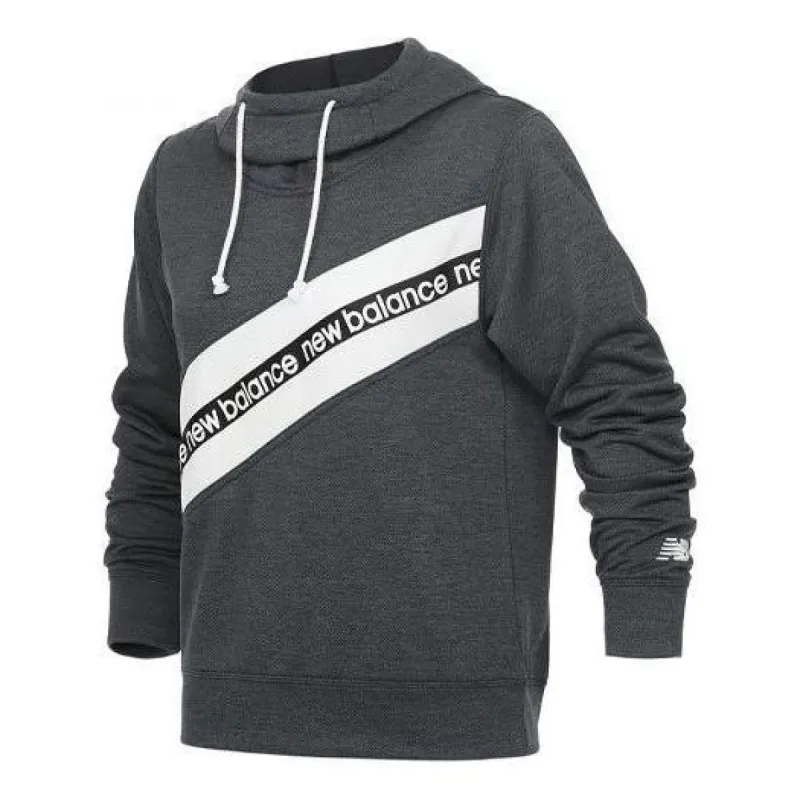 (WMNS) New Balance Relentless Terry Layer Hoodie 'Grey White' AWT21179-BK sold by KicksCrew