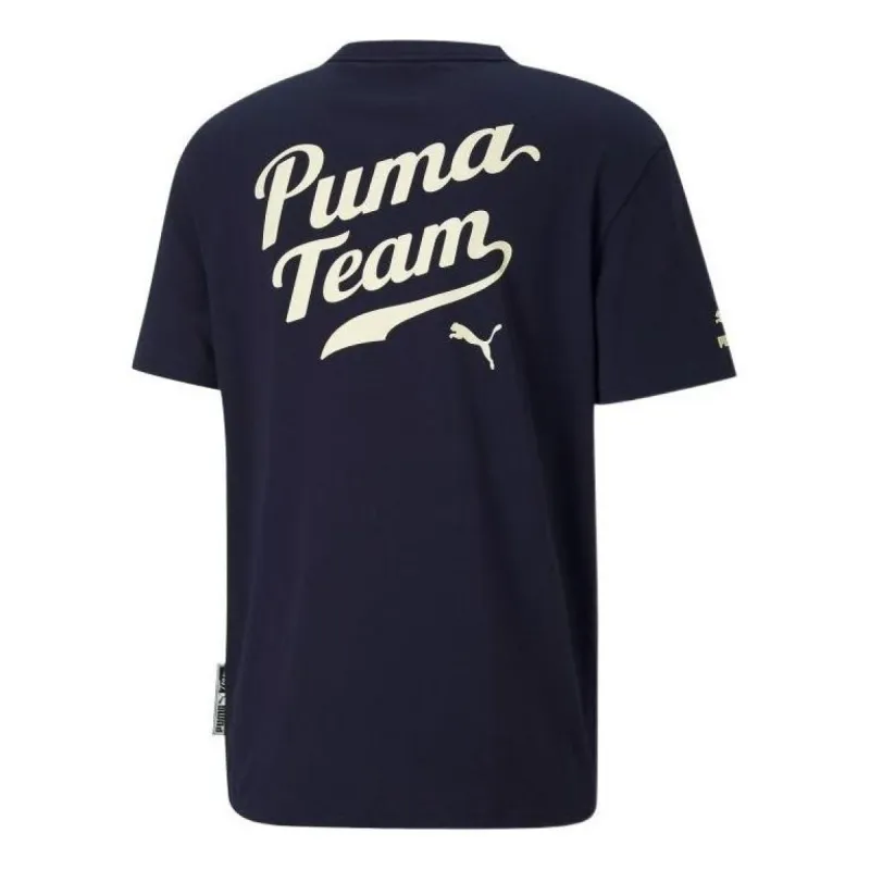 Puma Word Team Graphic Tee 'Navy' 536929-06 sold by KicksCrew