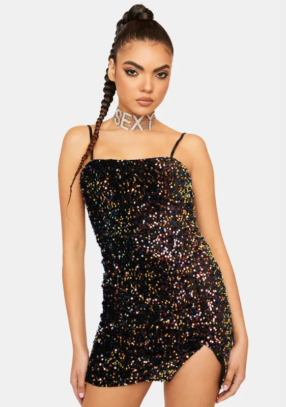 Make It Sparkle Mini Dress sold by Dolls Kill