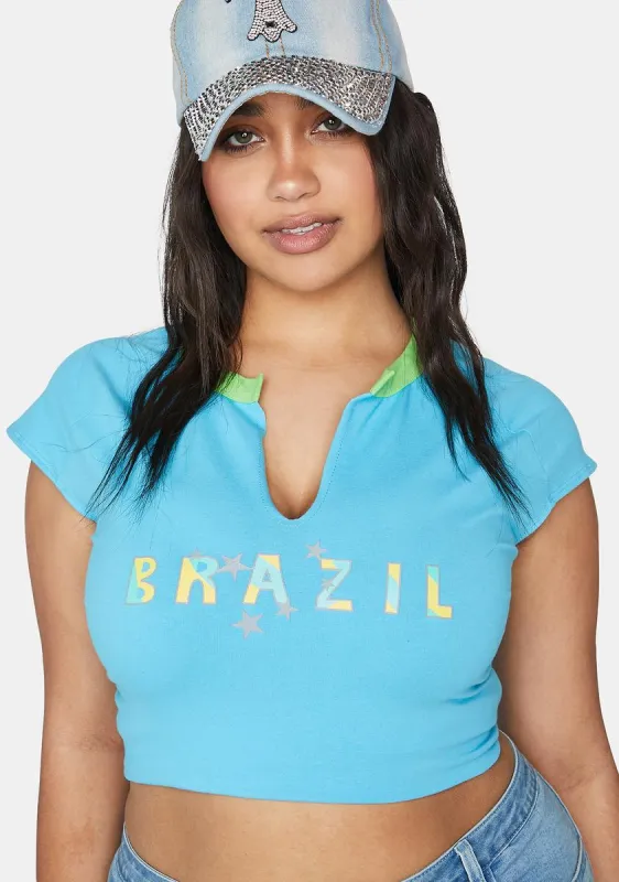 Plus Viva Brazil Crop Tee sold by Dolls Kill