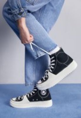 CHUCK TAYLOR ALL STAR CONSTRUCT UNISEX - Sneakers high - black/vintage white/egret sold by Zalando