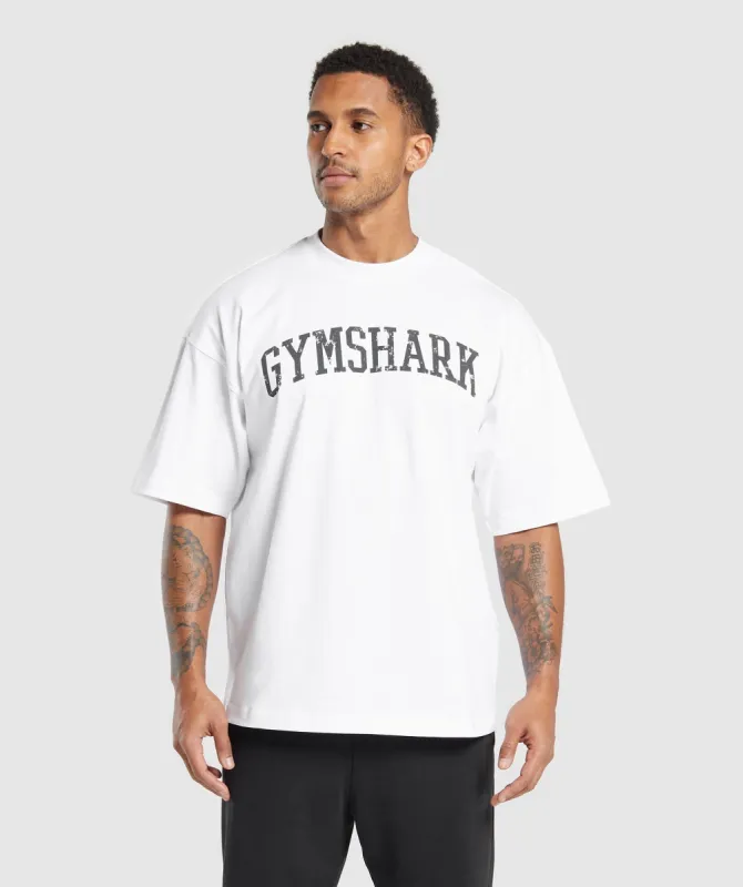 Gymshark Collegiate T-Shirt - White sold by Gymshark