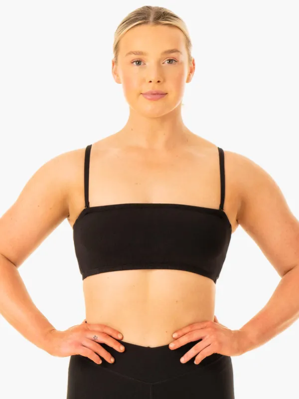 Convertible Bandeau Sports Bra - Black sold by Ryderwear