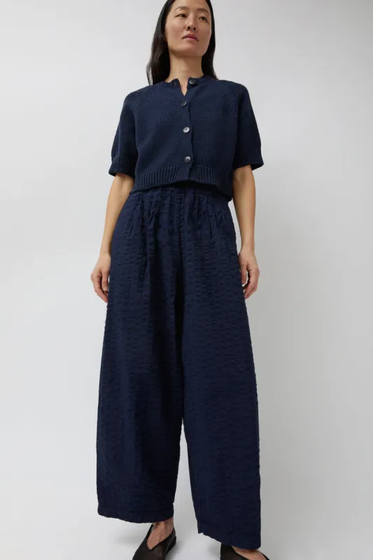 Black Crane Wide Pants in Navy sold by No. 6