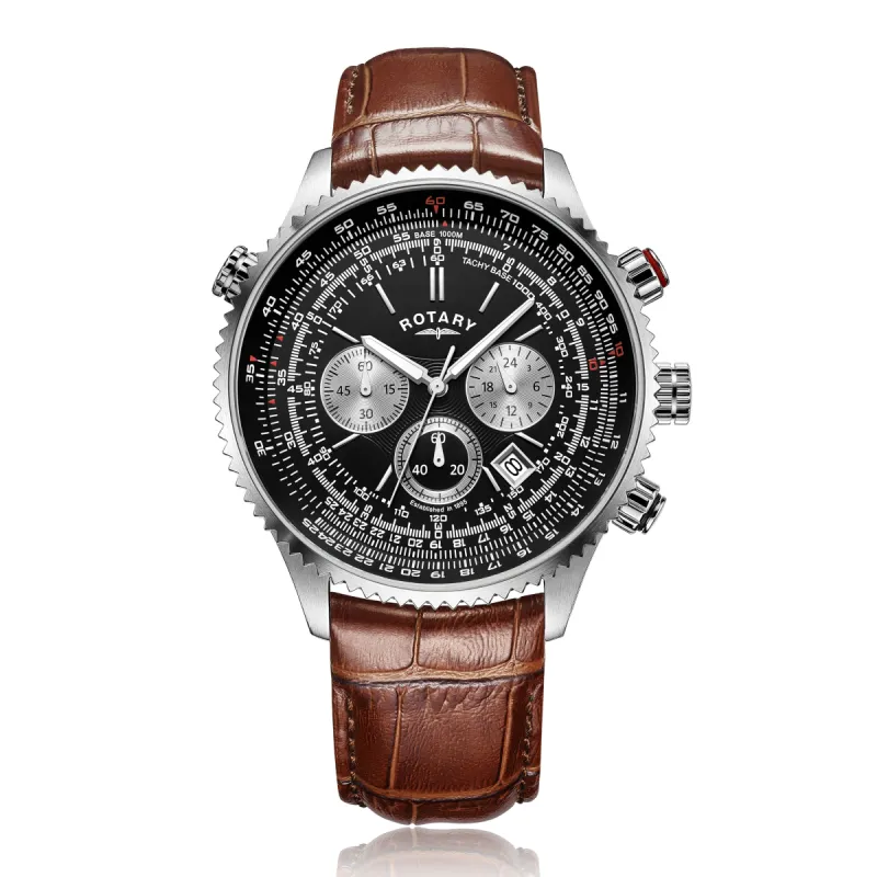 Rotary Henley Pilot GS00100/04/BRN sold by Rotary Watches