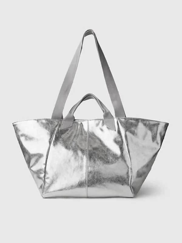 Metallic Vegan Leather Tote Bag sold by GAP