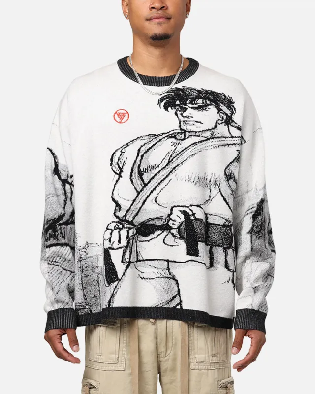 Hypland X Street Fighter Ryu Cropped Sweater White/Black sold by Culture Kings