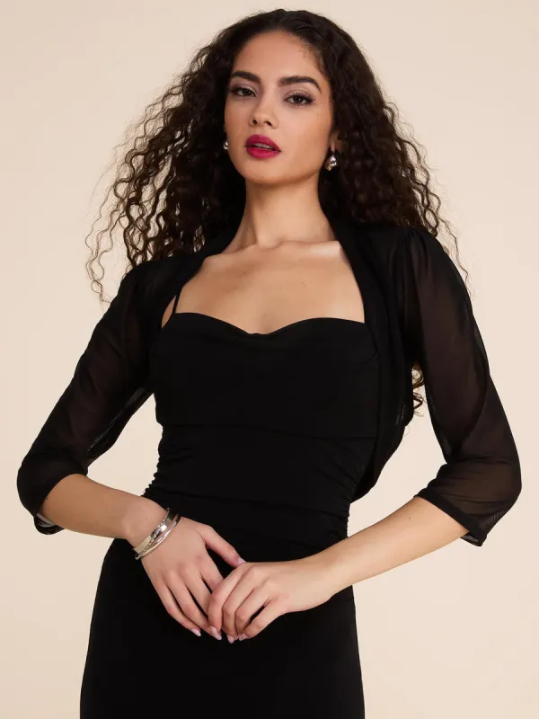 3/4 Sleeve Lace Back Mesh Cover-Up sold by Suzy Shier