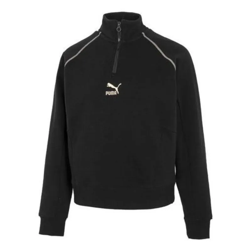 (WMNS) Puma Das Cc Graphic Half-Zip Crew 'Black' 539911-01 sold by KicksCrew