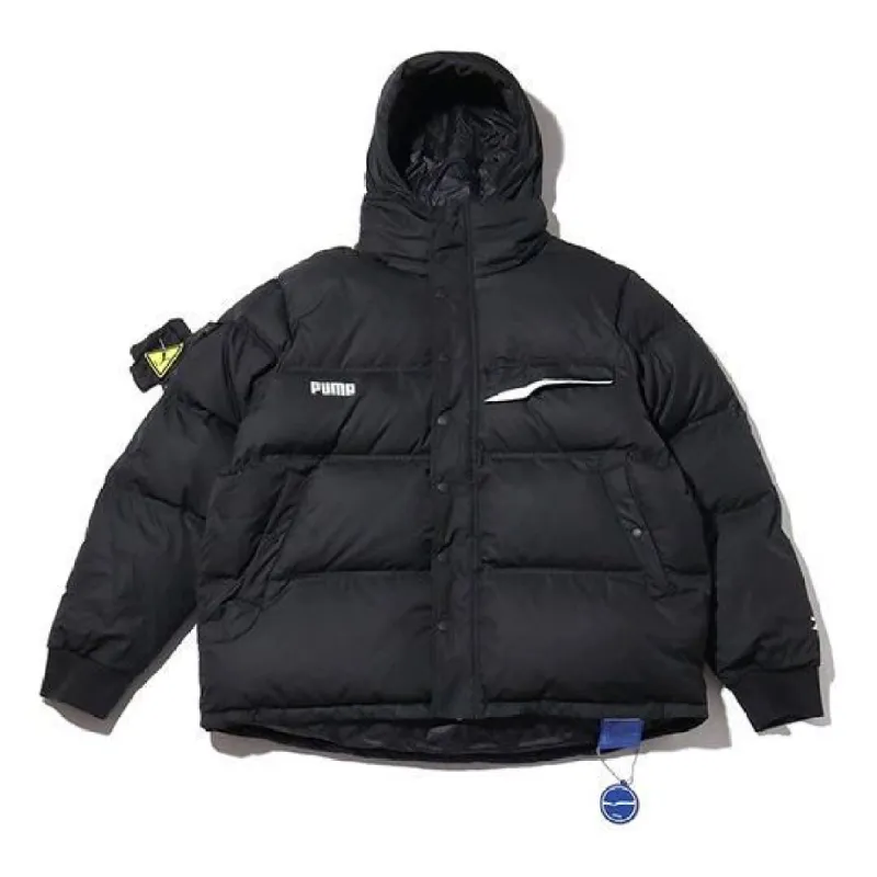 Puma x Ader Error Down Puffer Coat 'Black White' 595534-01 sold by KicksCrew