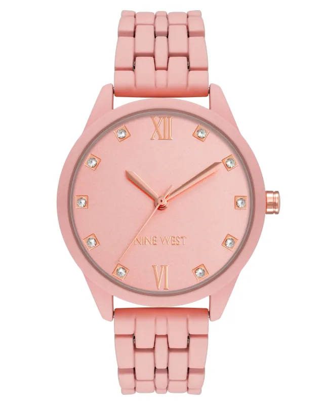 Crystal Accented Rubberized Bracelet Watch sold by Nine West