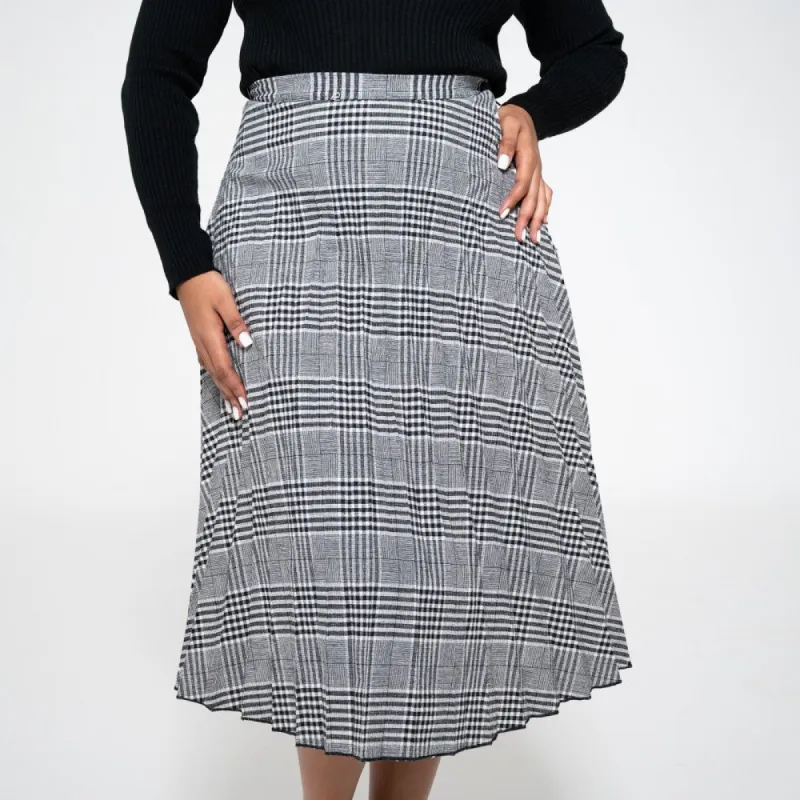 Check Print Pleated Skirt | Parallel