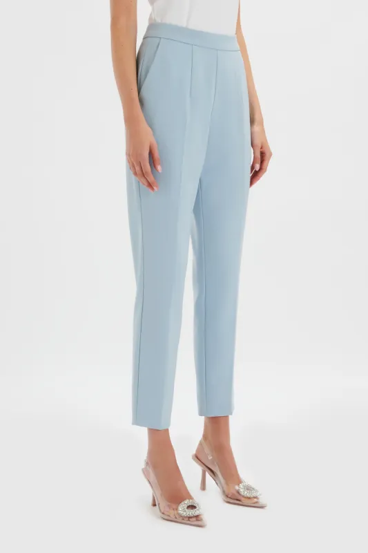 VANESSA Tapered Leg Trouser in Cornflower Blue sold by Lavish Alice