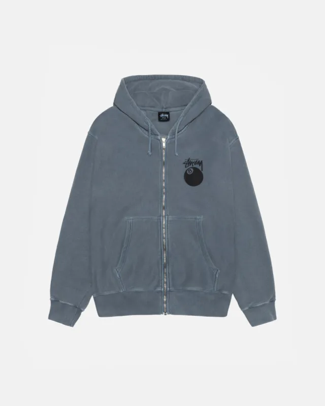 8 BALL ZIP HOODIE PIGMENT DYED sold by Stussy