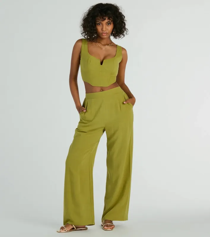 Keep It Light High Rise Linen Palazzo Pants sold by Windsor