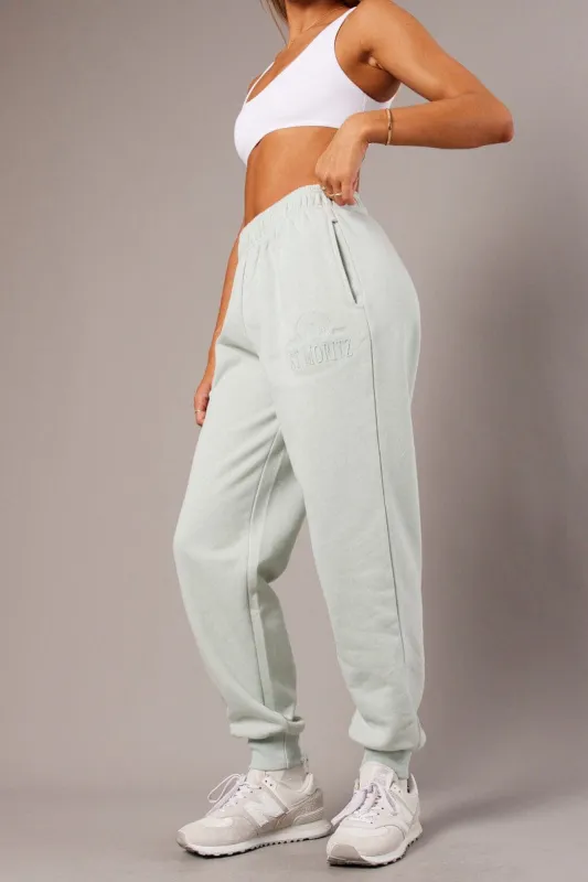 Green Track Pants High Rise sold by Ally Fashion