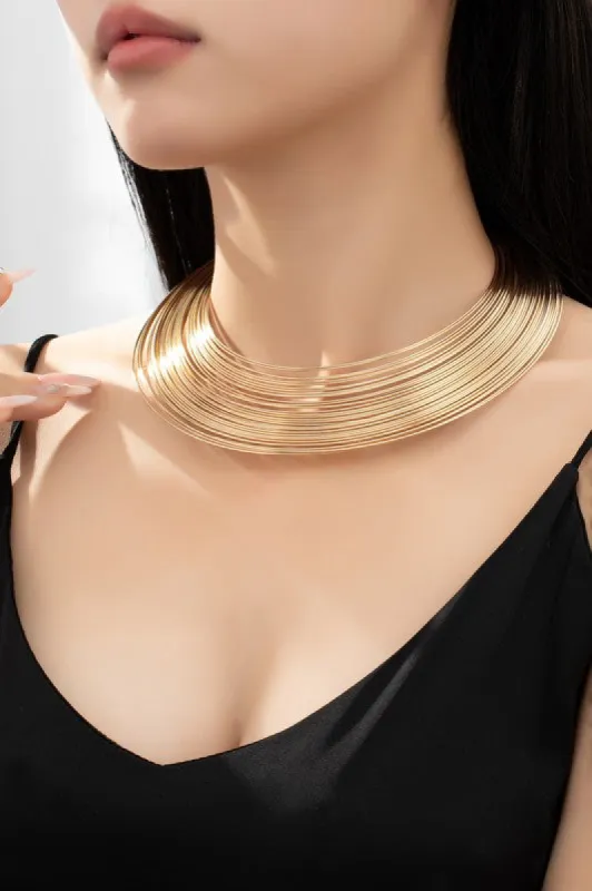 *Loriane Multi Layer Wire Coil Necklace sold by Chic Couture