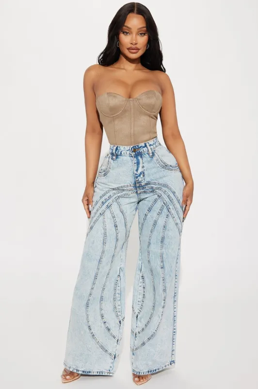 Copenhagen Non Stretch Tinted Wide Leg Jean - Light Wash